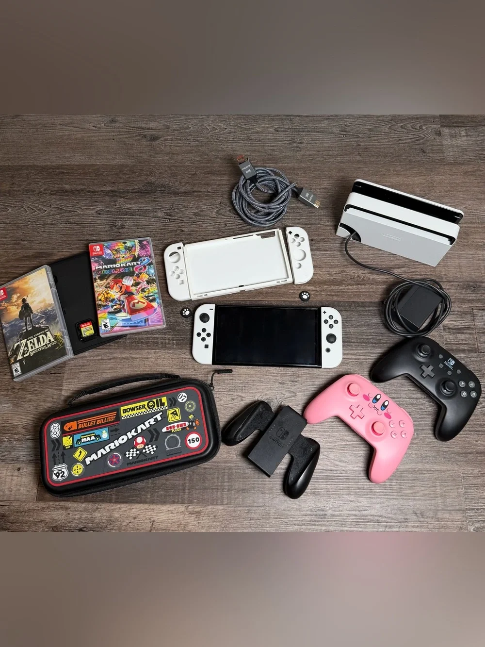 Nintendo Switch OLED Bundle + 3 Games & Accessories - Excellent Condition
